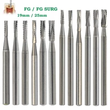 Dental Carbide (Surgica)l Burs 19/25mm Shank 557 330 FG SURG Straight Fissure