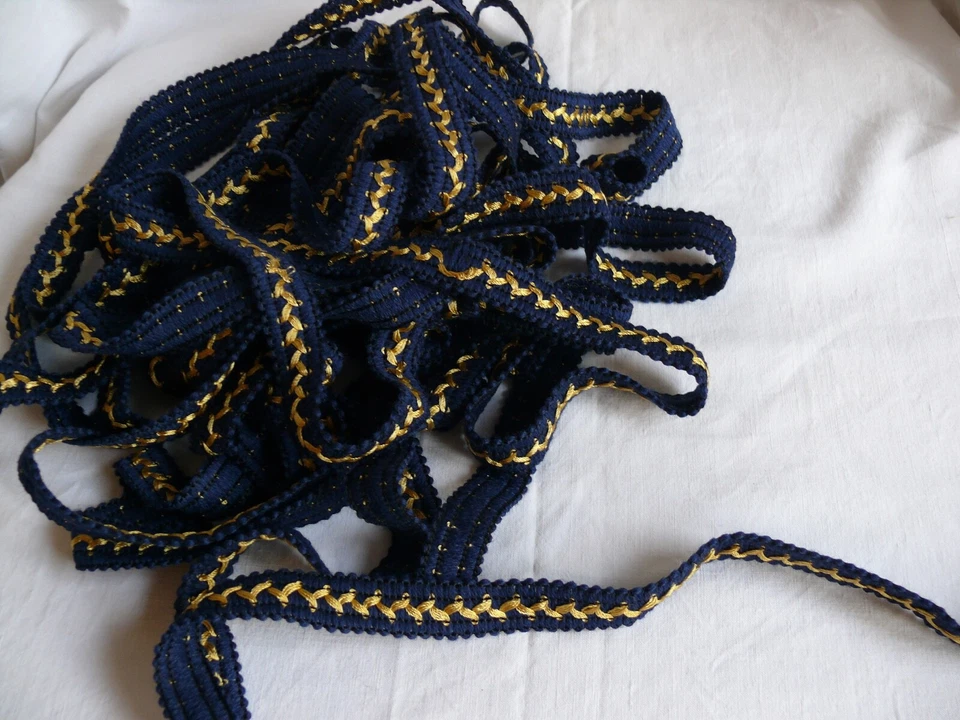 Ancien galon laine et fil de soie milieu XXème Prix de vente pour 5 mètres - Photo 2/4