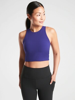 ATHLETA Conscious Crop In Powervita  A-C Poseidon Blue Small #446564 NEW