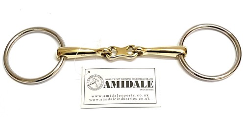 AMIDALE LOOSE RING FRENCH LINK SNAFFLE BIT S/S GERMAN SILVER FLAT LINK BNWT - Picture 3 of 4
