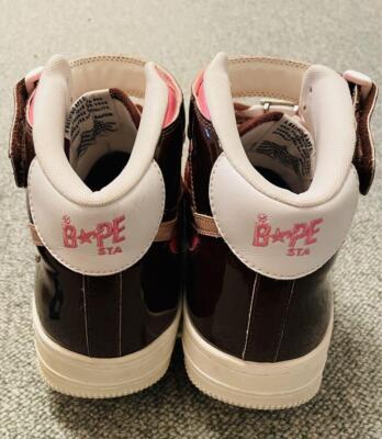 靴 A Bathing Ape Bape Sta Mid Brown Pink Bape | Shoes | A Bathing Ape Bapesta Hightop Brown Pink Bape