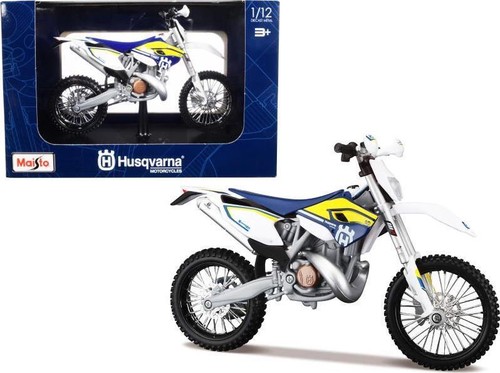 Husqvarna FE 501 weiß und blau mit gelben Streifen 1/12 Diecast Motorrad von - Bild 12 von 12