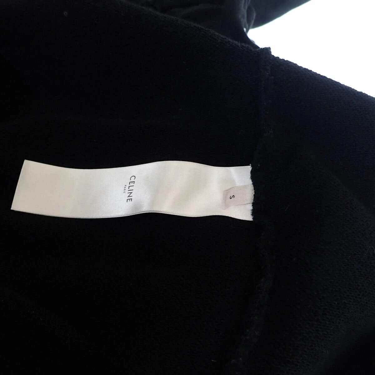 Top con cappuccio Celine 100% cotone nero cerniera parka taglia S unisex TGIS