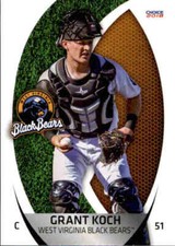 2018 West Virginia Black Bears Choice #17 Grant Koch Fayetteville Arkansas Card