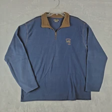 Mens Jacket XL Atlas Western Corp Fleece Blue Embroidered Logo 1/4 Zip