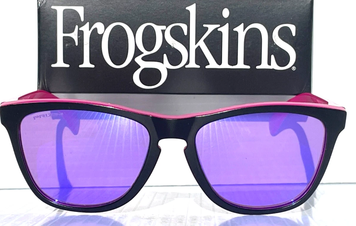 NEW Oakley Frogskins Dark Berry Black POLARIZED Galaxy Violet Lens Sunglass 9013