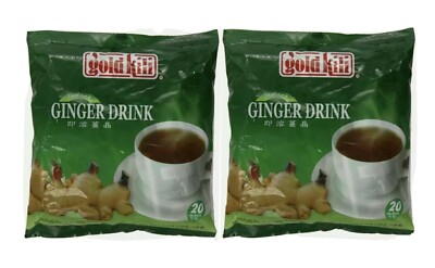 2 - Packs Gold Kili INSTANT HONEY GINGER TEA DRINK ( 40 Sachets) Ginger Tea 