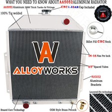 4 Row Aluminum Radiator For Ford F1 F2 F3 F4 Pickup Ford V8 Engines 1942-1952