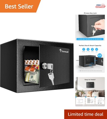 Steel Safe Box with Key Lock   Compact Security for Cash & Valuables