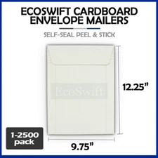 1-2500 9.75 x 12.25 EcoSwift Self Seal Photo Ship Flat Cardboard Envelope Mailer