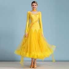 Ballroom Women Competition Dance Dress Modern Waltz Standard Dress Rhinestone