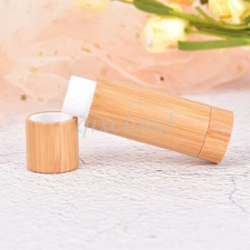 wholesale 5g Empty Natural Bamboo Lipstick tube Cosmetic Lip Balm Containers Jar