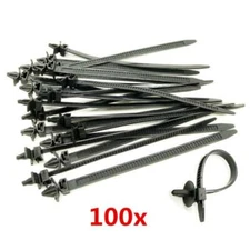 100x Mixed Nylon Cable Tie Bundled Car Wire Harness Line Fastener Zip Clip Band