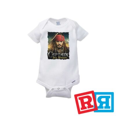 Captain Jack Sparrow Johnny Depp Gerber Baby Onesie  Cotton Short Sleeve