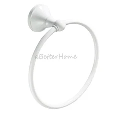 White Bathroom Towel Ring Holder Wall Mount Bath Towel Rack Shelf Clothes Hanger