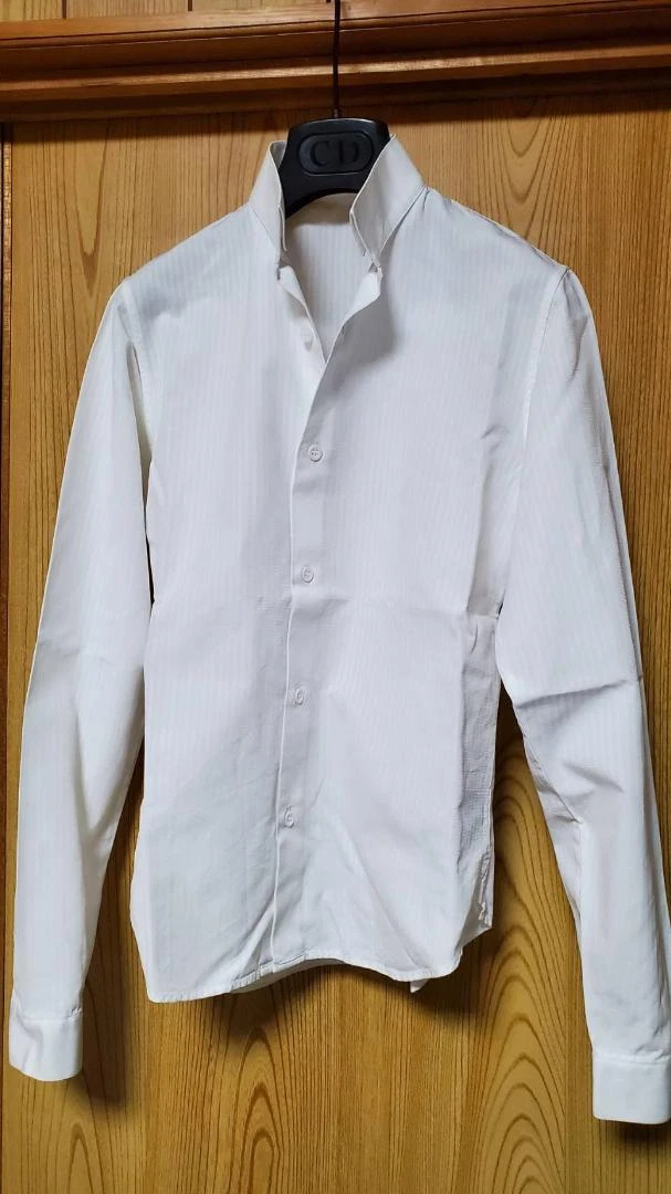 Camicia elegante DIOR HOMME stand colletto righe ombreggiate 36 bianca originale uomo