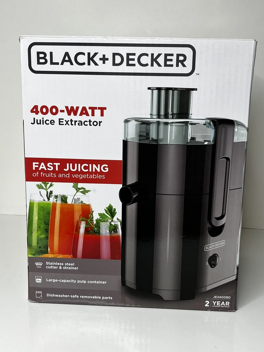 豊富な品 BLACK DECKER 400Watt Fruit and Vegetable Juice Extractor, Black