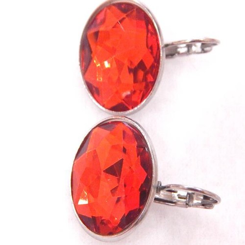 18MM FACETED,RED STAINLESS STEEL & 18MM PURPLE LACED ROSE GOLD LEVER BACK-LARGE - Picture 19 of 19