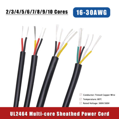 16-30AWG UL2464 Multi-core Sheathed Power Cord 2-10 Core Signal Control Cables