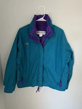 Vintage Columbia Ski Jacket 80s Neon Bugaboo USA Sz Large Mens Green Snowboard