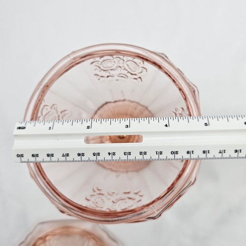 Vintage Pink Depression Glass Mayfair Open Rose Candy Dish Jar Anchor Hocking - Picture 19 of 23