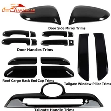 For 4Runner 2014+ Black Door Handle Mirrors Tailgate Accessories Decor Trims Set