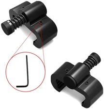 CCJH Spring Adjustable Door Stoppers for Sliding Barn Door Black (One Pair)