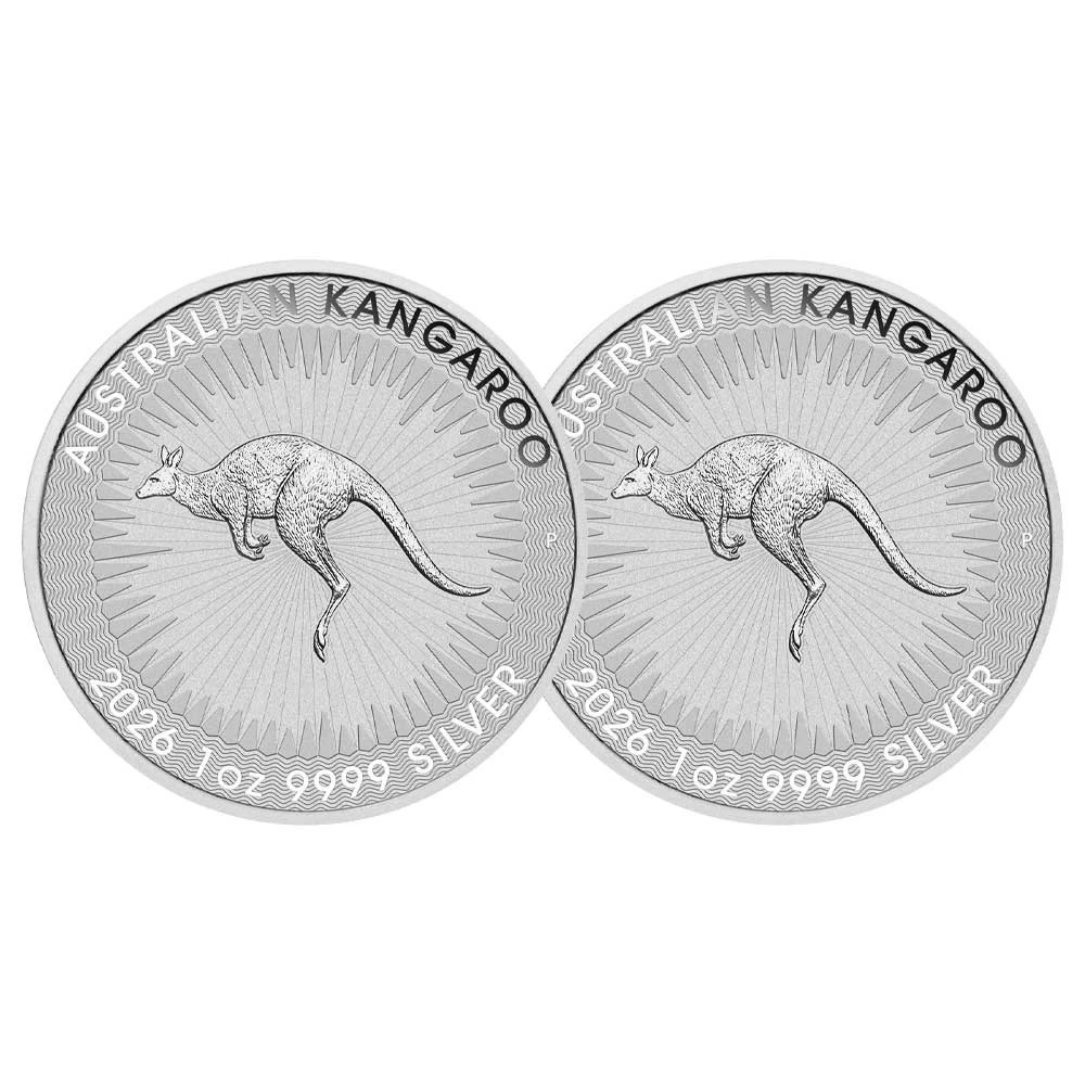 Australian Kangaroo Silver Bullion Coins 1 oz Precious Metal