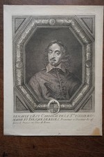 RINALDO D'ESTE (1618-1672). PORTRAIT ENGRAVING 18th century ITALIAN CARDINAL