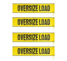 4Pk 18"x84" Oversize Load Sign Grommets  Rope - Mesh Wide Oversized Load Banner