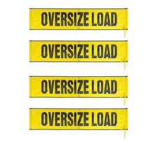 4Pk 18"x84" Oversize Load Sign Grommets & Rope - Mesh Wide Oversized Load Banner