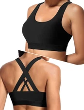 Sports Bras for Women X Back High Supports Black