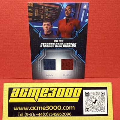 Star Trek STRANGE NEW WORLDS Season 2 SPOCK UHURA DUAL Costume Relic Card DRC04