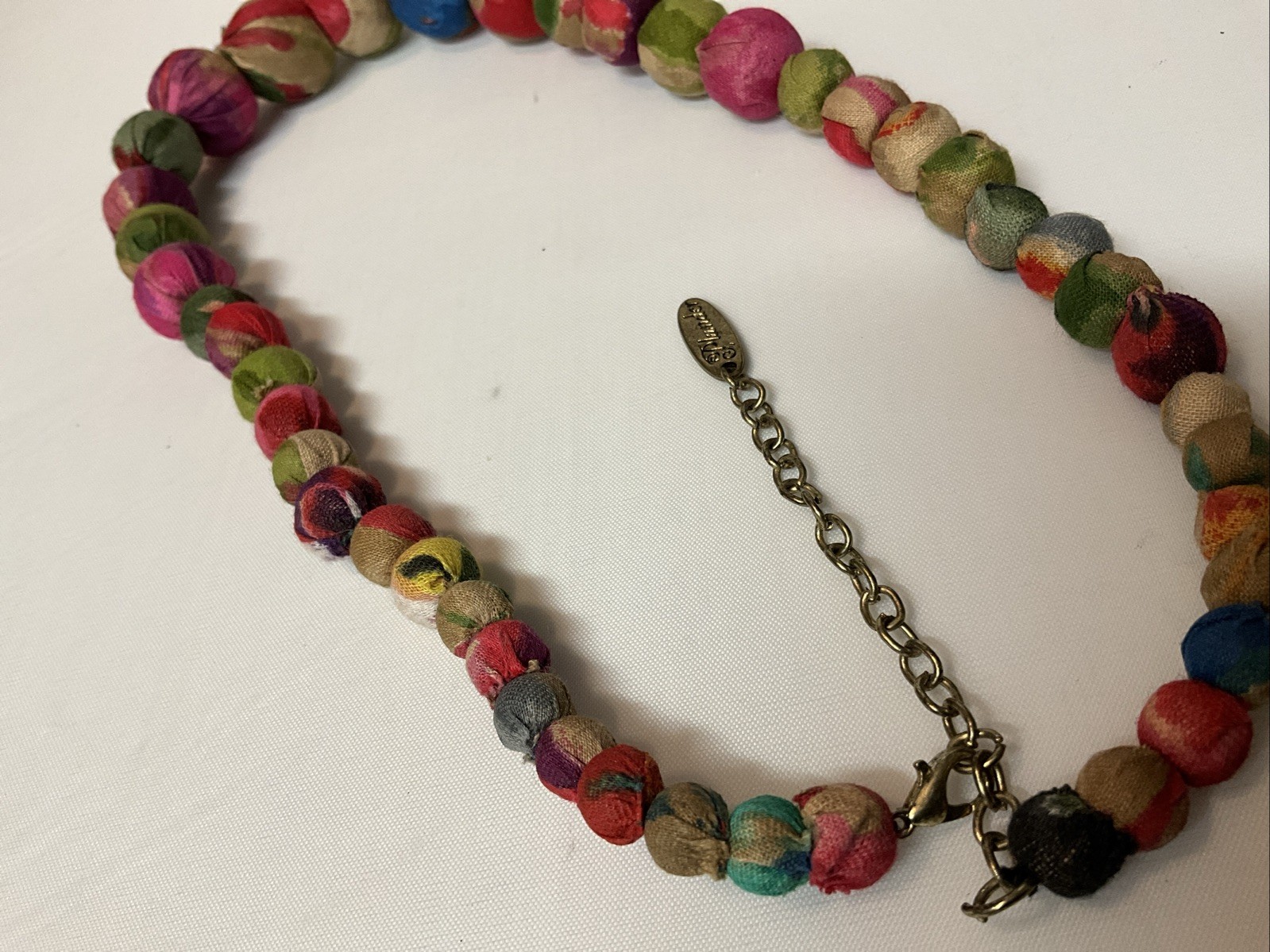 Plunder Multi Colored Fabric Material Beaded Neck… - image 8