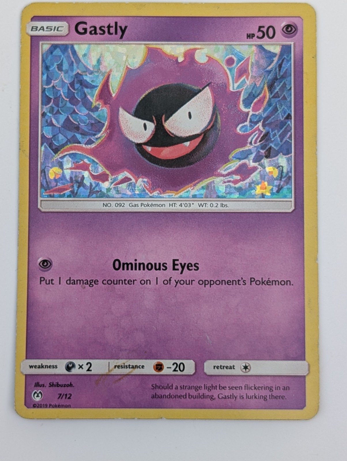 Gastly 007/012 McDonald's 2019 Holo