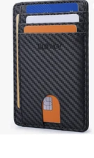 Buffway Slim Minimalist Front Pocket RFID Blocking Leather Wallets for Men and W