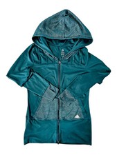 Adidas Athletic Hoodie Thumbholes Full Zip Exercise Women's Size Medium Stretch