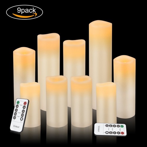 Flameless Candles Battery Operated Candles Real Wax Pillar LED Candles with 1... - Picture 2 of 7
