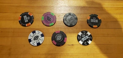 Harley Davidson Dealer Poker Chips Lot of 7 all different w Free ship! - Image 1 of 2