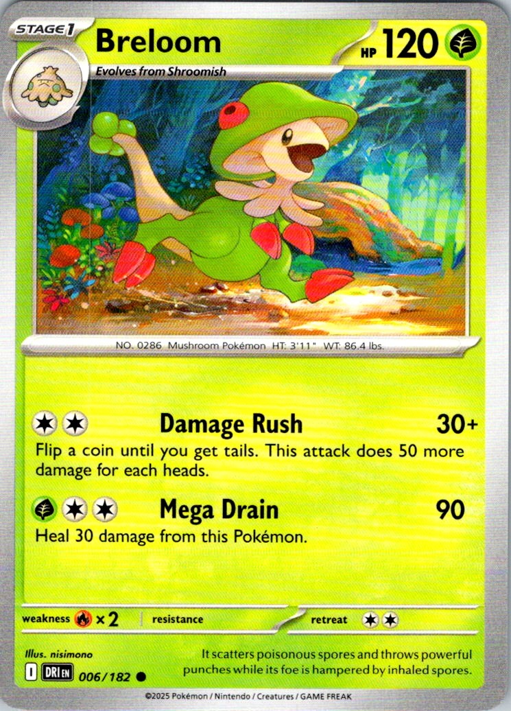 Breloom Common SV10: Destined Rivals 006/182 NM