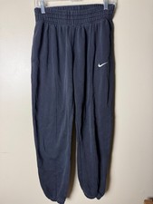 Nike Fleece Cotton Blend Jogger Pants Drawstring Youth M Black Heavyweight