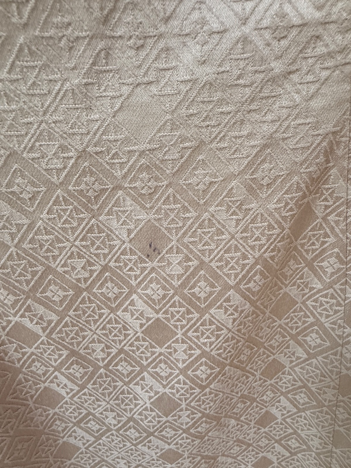 H&M Cream Fitted Cutout Back Jacquard Office Dress Size 6 thumbnail 4