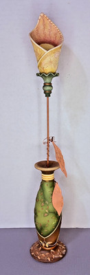 Blooming Wild Karen Hahn Enesco Candle Holder Floral 2003 Decor