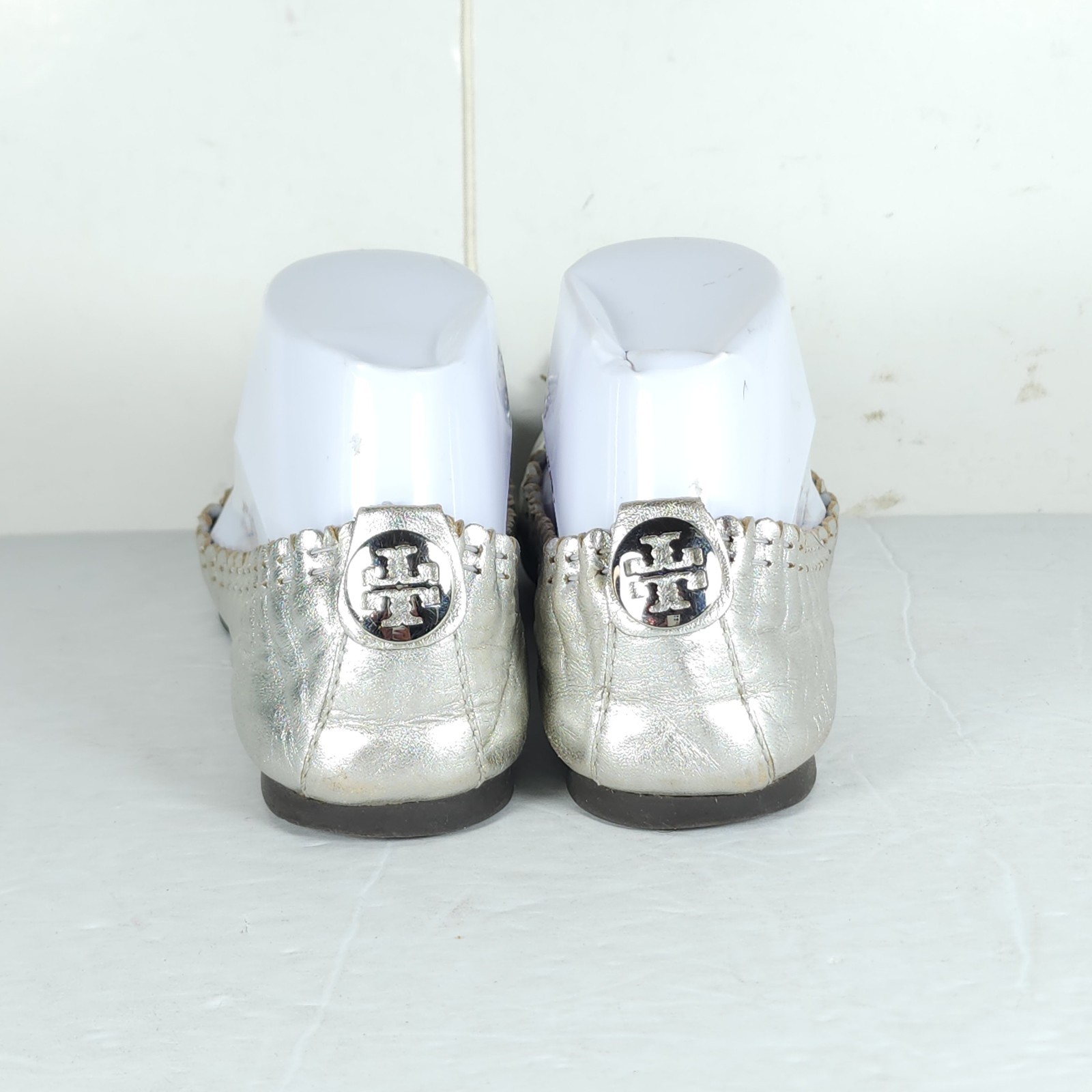 TORY BURCH Women's Reese US 6,5M Silver Leather Tassels Logo SlipOn Ballet Flats thumbnail 10