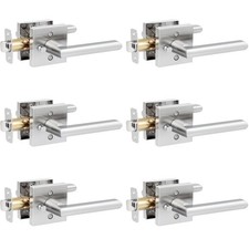 6 Pack Privacy Door Handles for Bedroom, Bathroom More Interior Door Levers