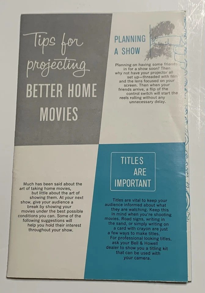 Proyector roscado automático Bell & Howell 8 mm modelo 245 bahías manual de instrucciones Foto 2 de 4