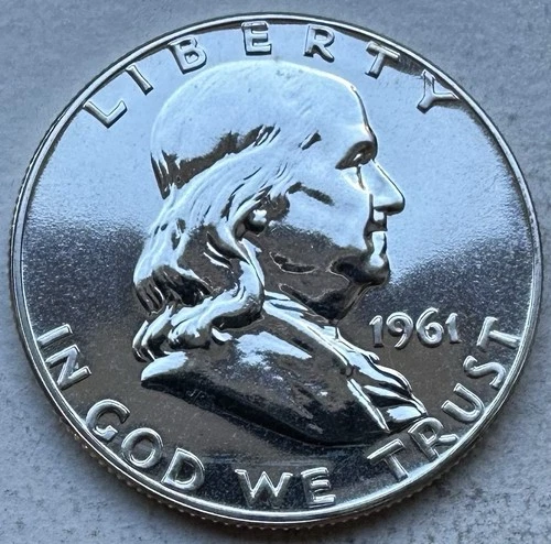 1961 Proof Franklin Half Dollar 90% Silver-INV#8559