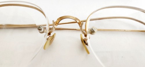 Shuron Rimway  1/10 12k Gold Fill Vintage Semi Rimless Eyeglasses W/Case  - Picture 3 of 19