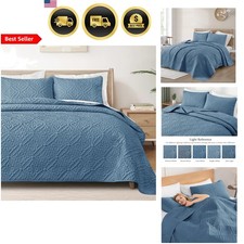 California King Quilt Bedding Set Soft Bedspread Coverlet with Pillow Shams M...