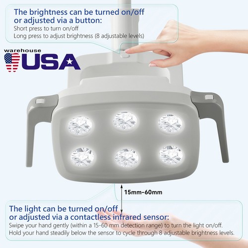 Lámpara Dental de 9W con 6 LEDs y Luz Oral para Silla de Unidad - Afbeelding 3 van 21